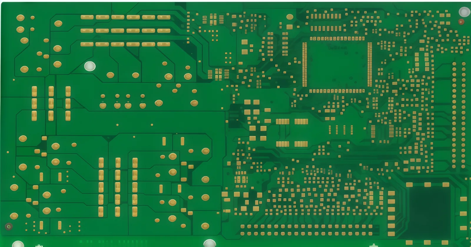 Automotive ECU PCB with dense gold-plated pads and fine-pitch routing